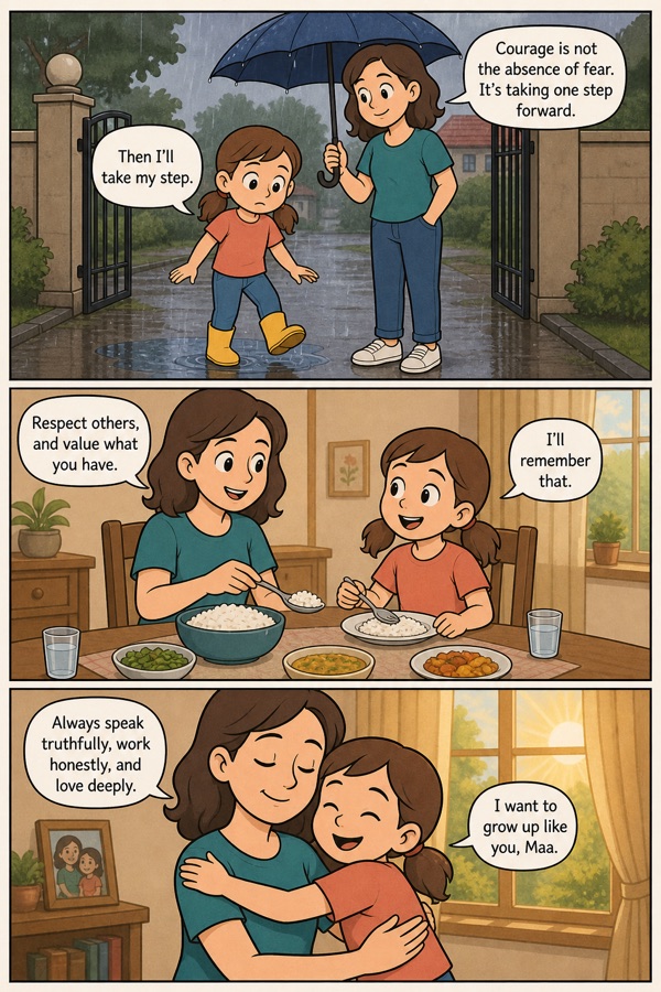 Page 3 of Mom Daughter Bonding — the story's warm ending